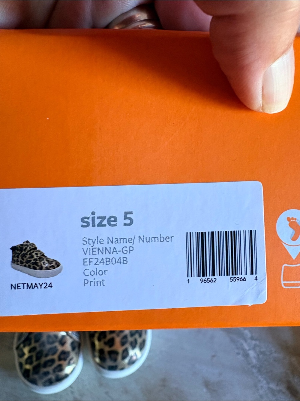 Carter's Leopard Print Velcro Sneakers with Pink Lining 12-18 mo - Picture 5 of 5